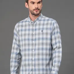 Red Tape Men Button-Down Collar Checked Polycotton Casual Shirt-image-58