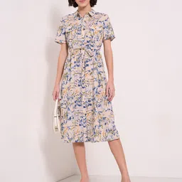 Honey by Pantaloons Floral Print Shirt Midi Dress-image-12