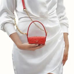 Hidesign Atelier Bartoli 01 Red Leather Textured Lipstick Purse-27
