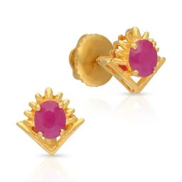 Malabar Gold and Diamonds 22k BIS Hallmark Yellow Gold Stud Earrings for Women-picture-4