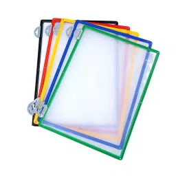 Vikrant Wall Hanging File Folder A4 Sheet Plastic Frame Rectangular Shape Multi Coloured, WALL-A4-MIX-P6-MFN (Pack of 5)-image-34