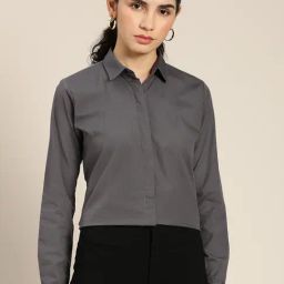 Hancock Grey Cotton Regular Fit Shirt-picture-7