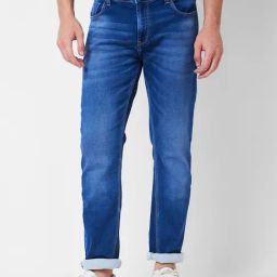 Spykar Blue Comfort Fit Lightly Washed Jeans-image-37