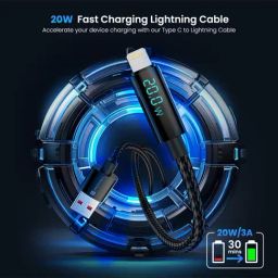 Portronics Konnect View 20W Unbreakable USB to 8 Pin Cable with LED Display & 1.2M Length (Black) image 2