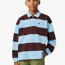 LACOSTE Kids Multi Striped Pique Rugby Polo T-Shirt-picture-8