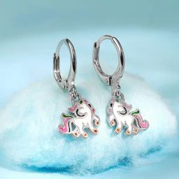 GIVA 925 Silver The Unicorn Hoop Earrings-image-98