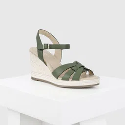 Oroh Leather Party Wedge Sandals with Buckles-58
