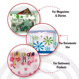 POLEN Fullscape Folder File 18 Microns Poly Plastic Button Bag Flower Design Multicolor (Pack of 6) image 4