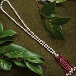 Anouk Pearls Beaded Crystal AD Stones Studed Long Necklace-47