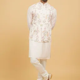 Twamev Men Embroidered Regular Thread Work Kurta and Churidar with Jacket-picture-42