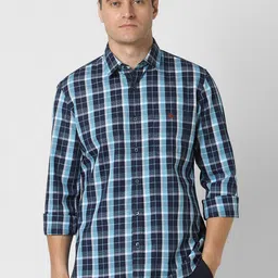 Van Heusen Sport Men Cotton Slim Fit Checked Casual Shirt-image-1