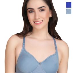 Liigne Pack Of 2 Full Coverage Non Padded Cut And Sew T-shirt Bra With All Day Comfort-image-11