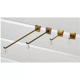 AS ONE Hook for Large Accessory Panel L5 cm W1.6 cm Size Antique Gold-Plated Steel Antique Gold, 61-147-10-2 (Set of 10 pcs)-2
