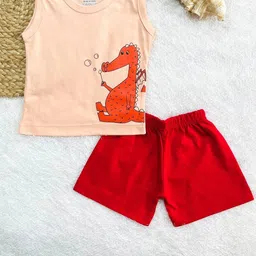 Piku Store Unisex Kids Printed T-shirt with Shorts-17