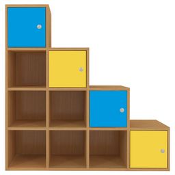 Adona Verona Kids Maple Stepped Cube Storage Cabinet- Blue Yellow-27