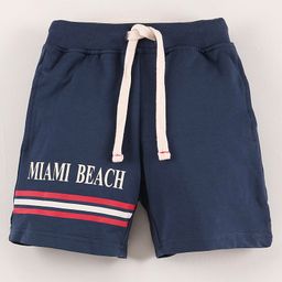 Lazy Bones Knee Length Shorts Text Print - Steel Blue-image-28