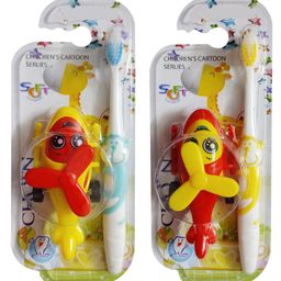 Yunicorn Max YMX 544 Ultra Soft Kids Toothbrush With Aeroplane Toy Pack Of 2 (Color & Design May Vary)-image-24
