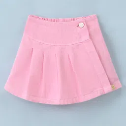 Little Kangaroos 100% Cotton Woven Mid Thigh Solid Color Skort - Pink-picture-9