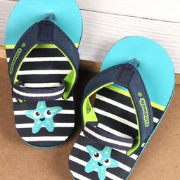 Cute Walk by Babyhug Flip Flops with Back Strap Star Fish Print - Blue-picture-16