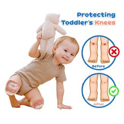 Babymoon Designer Baby Kneepads for Protection Knee Pads for Crawling, Anti-Slip Safety Protector - Penguin Peach-14