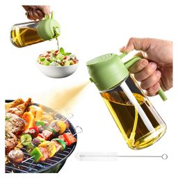 COZY VIBES 2 in 1 Olive Oil Dispenser Bottle for Kitchen, Premium Glass Oil Bottle, Food-grade Oil Mister for Air Fryer, Salad, Frying-PACK OF 1-COLOR MAY VARY-30