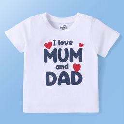 Doodle Poodle 100% Cotton Knit Half Sleeves T-Shirt with Text Print - White-image-62