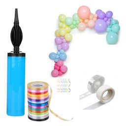 Bubble Trouble SHOP Rubber Pastel Balloons Arch Strip Glue Dot Tape Curling Ribbon Balloon Pump Party Decoration Kit Of 59 Pcs-12