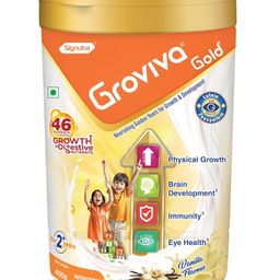 Groviva Gold Milk Protein Powder Vanilla Jar With 46 Nutrients including Growth & Digestive Nutrients - 400g-image-39