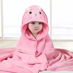 Zikku Baby Rabbit Designed Hooded Bath Towel - Pink-image-46