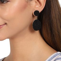 Zoey Artificial Beaded Embellished Geometric Drop Earrings-32