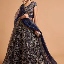 DIVASTRI Embellished Sequinned Semi-Stitched Lehenga & Unstitched Blouse With Dupatta-image-30