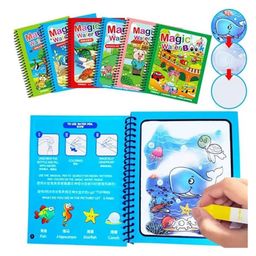 mihar essentials Mihar Reusable Magic Water Quick Dry Book Learning Toy Doodle and Scribble with Magic Doodle Pen (Color And Design May Vary)-Pack Of 2- English image 2