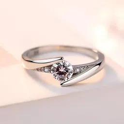 kazare Rhodium Plated Stones Studded Finger Ring-image-11