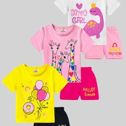 KUCHIPOO Girls Printed T-shirt with Shorts-image-16