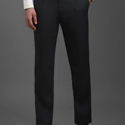 Louis Philippe Men Mid-Rise Slim Pleated Fit Formal Trousers-picture-6