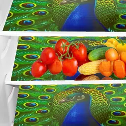 Aura 3-Pcs Green & Blue Printed Fridge Organisers-10