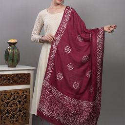 Exotic India Batik Printed Chakra Pattern Dupatta From Telangana-picture-34