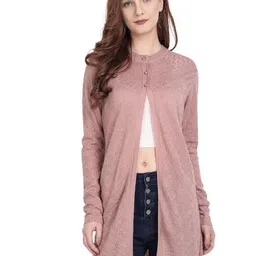 CLAPTON Women Self Design Woolen Long Sleeve Cardigan Sweaters-26