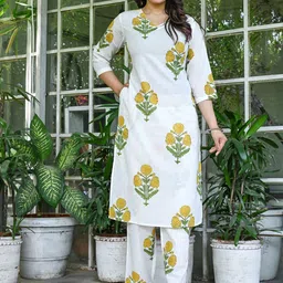 VASUPRADA Women Floral Printed Cotton Kurta with Trousers-picture-49