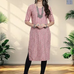 HERE&NOW Women Ethnic Motifs Printed Crepe Kurta Pack of-2-image-32