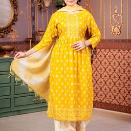 BAESD Girls Floral Printed Regular Kurta with Palazzos & With Dupatta-picture-10