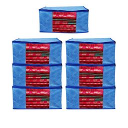 AMAK INC Blue Fabric Multi-Utility Wardrobe Organisers-picture-36