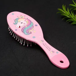 Stoln Unicorn Printed Oval Shaped Hair Brush- Pink-15
