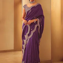 Moda Rapido Women Sequinned Saree With Blouse Piece-picture-25