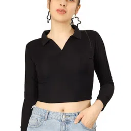 BLUEFICUS Women Solid Crop Top-image-62