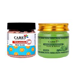 CARET ORGANIC Set Of 2 Aloevera Gel -100g & Vitamin C Glow Scrub-100g-17