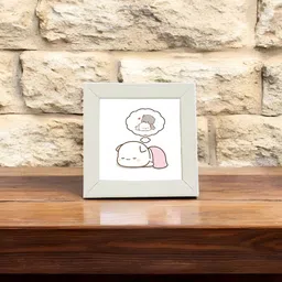Anikmart White Anime Printed MDF Table Photo Frame-19