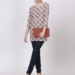 Jivitha Women Self Design Ethnic Pure Cotton Longline Top-image-20