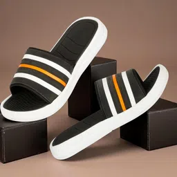 RIFOF Men Black PU Flip Flops-picture-47