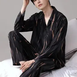 StyleCast Men Abstract Printed Shirt With Pyjama Night Suit-picture-11